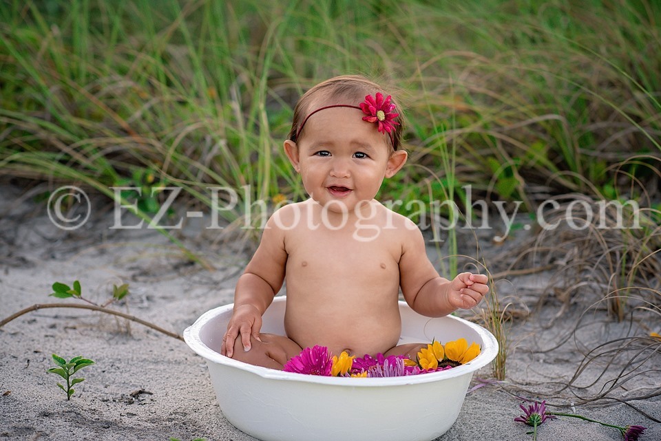 flower bath children's portraits