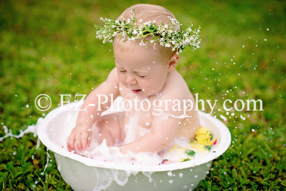 flower bath children's portraits